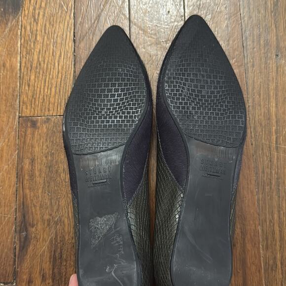 Stuart Weitzman Calf Hair and Leather Flats Blue Size 7.5 - Picture 2 of 6